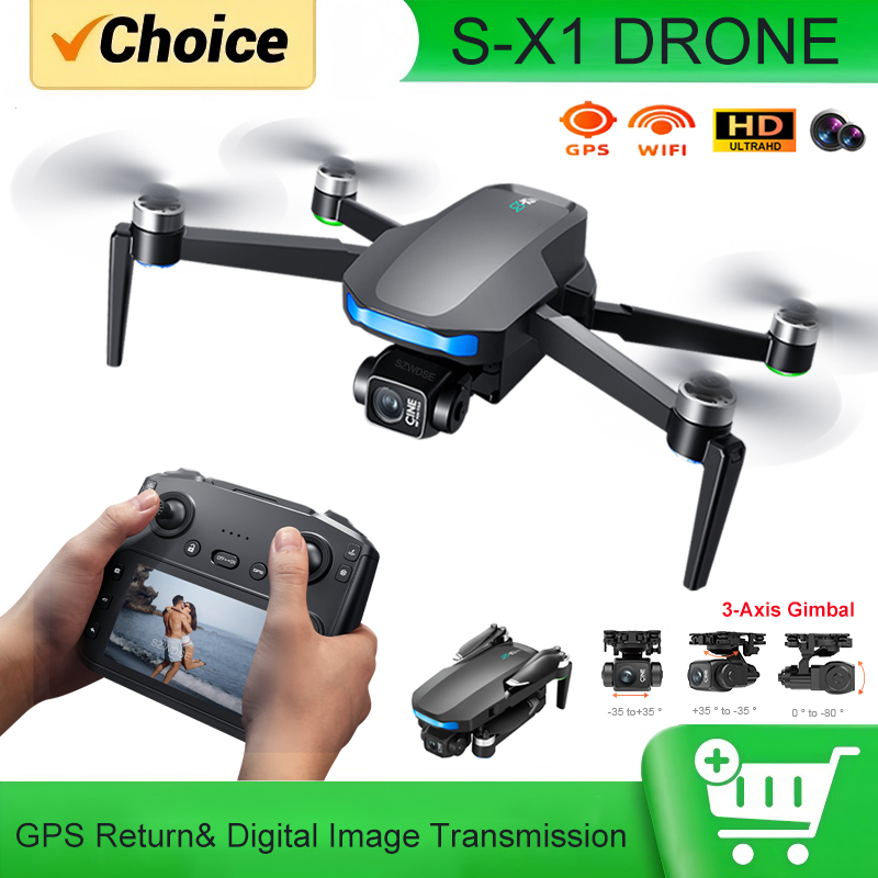 S-X1 MAX GPS Drone with 3-Axis - Drone Rc Cable ulasan dan harga
