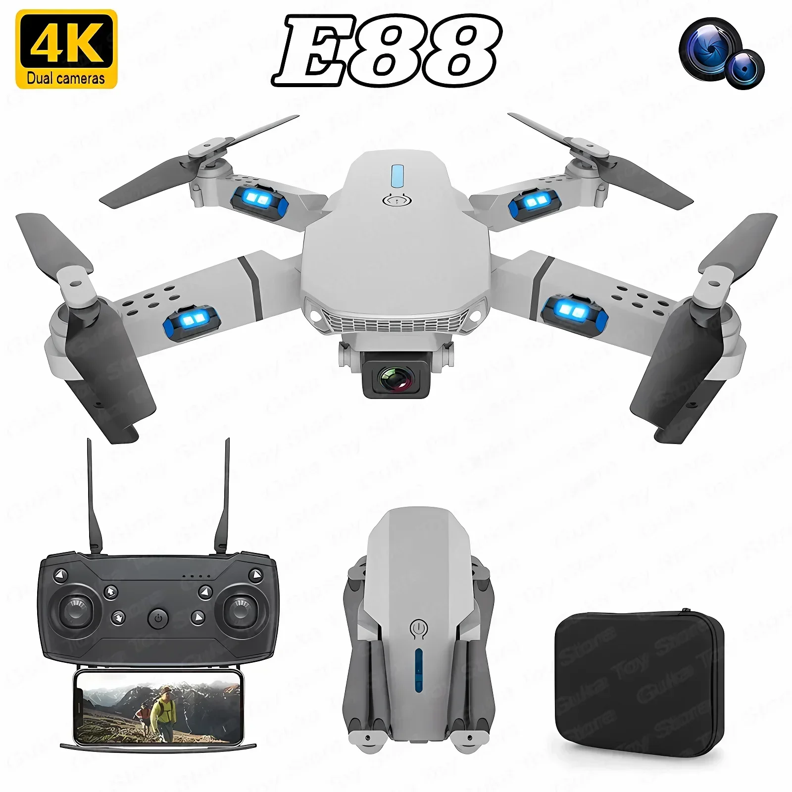 E88 Pro WIFI FPV Drone Wide An - Drone Rc Cable ulasan dan harga